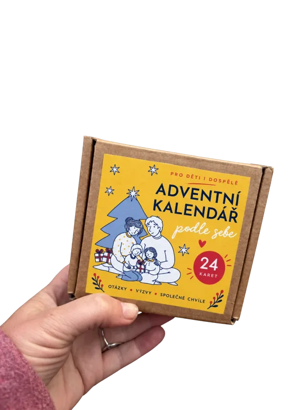 Adventní kalendář Podle sebe, krabička v ruce